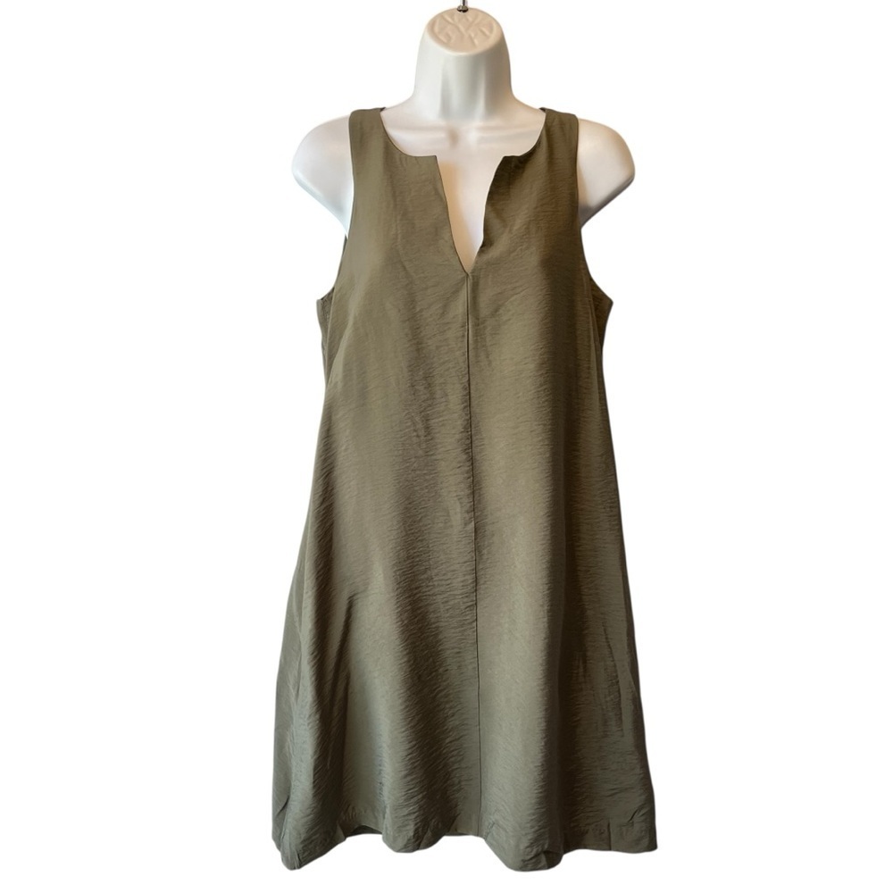 Banana Republic tank midi dress NWT Small Olive green Rayon Knee length Womens